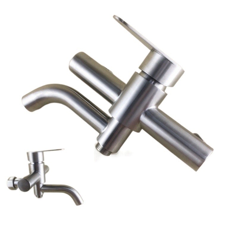 Τοίχο-εντοιχισμένος τριπλός ντους με βαλβίδα ανάμειξης, 304 ανοξείδωτο ατσάλι, τετράγωνη κεφαλή ντους