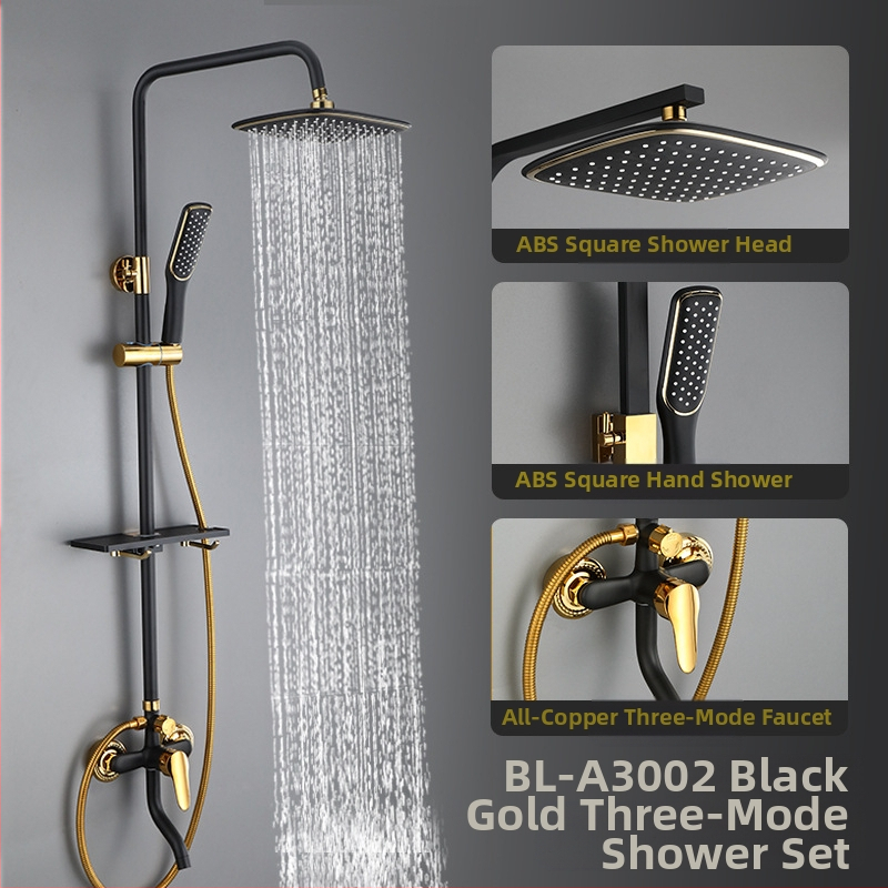 Σετ ντους με σώμα από ορείχαλκο, εγκατάσταση σε τοίχο, έλεγχος θερμοκρασίας με ψηφιακή οθόνη, σταθερή θερμοκρασία, μοντέλο KABEI-JS61