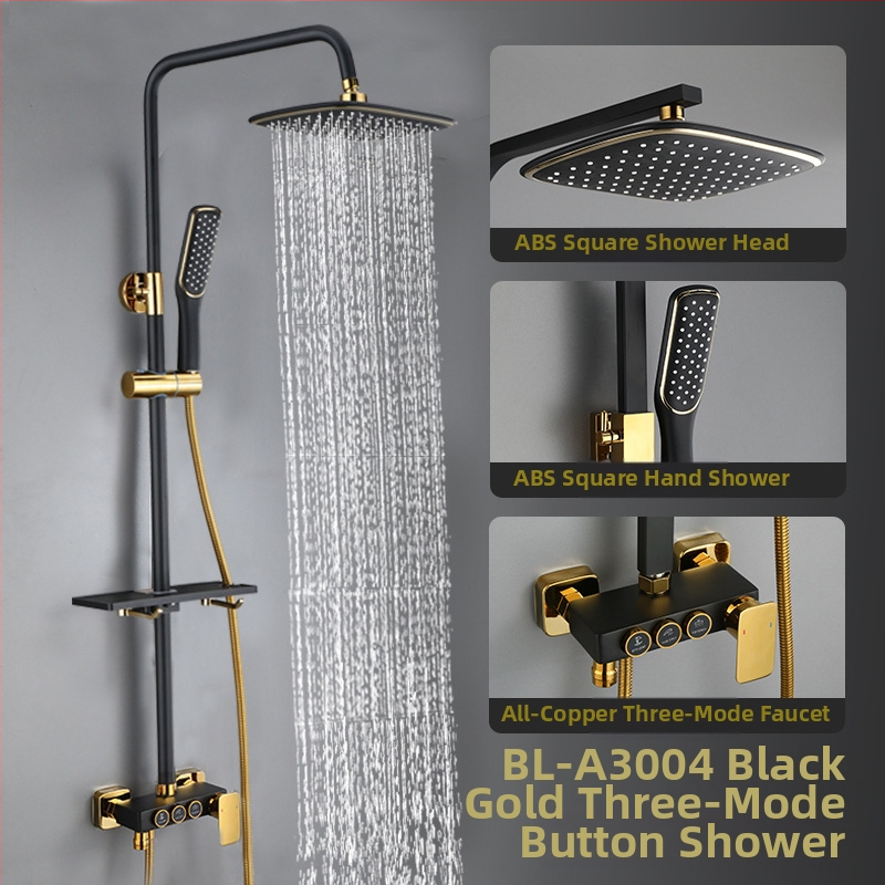 Σετ ντους με σώμα από ορείχαλκο, εγκατάσταση σε τοίχο, έλεγχος θερμοκρασίας με ψηφιακή οθόνη, σταθερή θερμοκρασία, μοντέλο KABEI-JS61