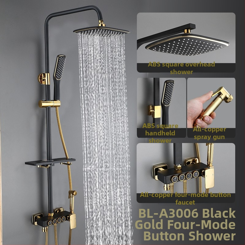 Σετ ντους με σώμα από ορείχαλκο, εγκατάσταση σε τοίχο, έλεγχος θερμοκρασίας με ψηφιακή οθόνη, σταθερή θερμοκρασία, μοντέλο KABEI-JS61