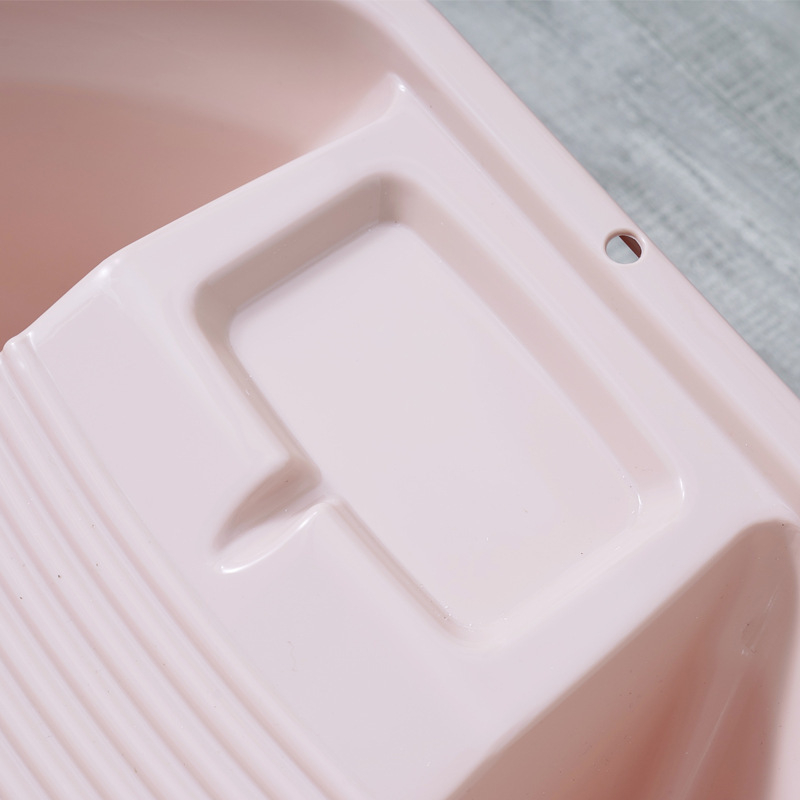 Βαθύς πλαστικός κάδος πλυσίματος με ενσωματωμένη επιφάνεια τριψίματος, vintage στυλ