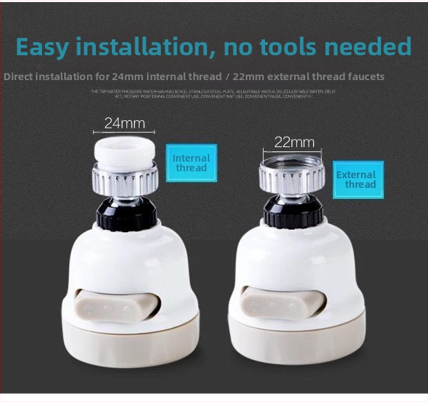 Ενισχυτής βρύσης με φίλτρο εξοικονόμησης νερού για κουζίνα, ABS, σπείρωμα 22/24, μοντέλο 077, φορητός