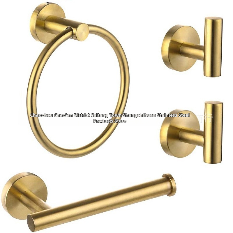 Комплект халки за кърпи от неръждаема стомана с Brushed завършек, носим товар до 30 кг, 1 слой, функция: съхранение (Материал: неръждаема стомана; Завършек: Brushed; Носим товар: 30 кг; Брой слоеве: 1; Функция: съхранение)