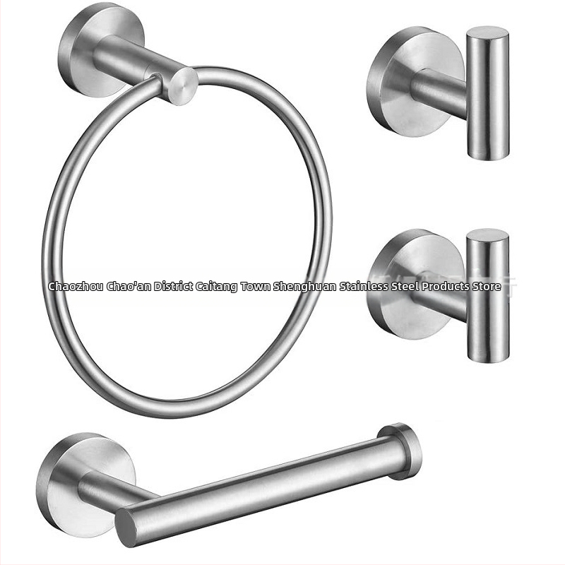 Комплект халки за кърпи от неръждаема стомана с Brushed завършек, носим товар до 30 кг, 1 слой, функция: съхранение (Материал: неръждаема стомана; Завършек: Brushed; Носим товар: 30 кг; Брой слоеве: 1; Функция: съхранение)