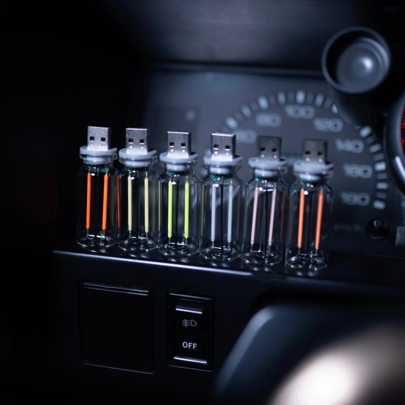 Νυχτερινό φως με έλεγχο αφής για κομοδίνο και ατμοσφαιρικό φωτισμό αυτοκινήτου — κεραμικό LED γυάλινο μπουκάλι λαμπτήρα, τροφοδοσία USB