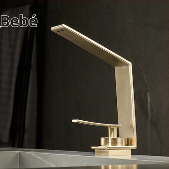 Robinet chiuvetă baie, montaj sub blat, apă caldă și rece, corp din cupru, cartuș ceramic, mâner de ridicare