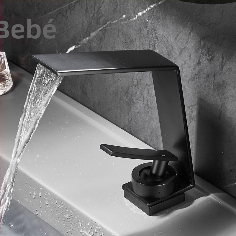 Robinet chiuvetă baie, montaj sub blat, apă caldă și rece, corp din cupru, cartuș ceramic, mâner de ridicare