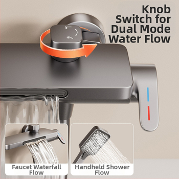 Βρύση μπανιέρας (Εγκατάσταση στον τοίχο; Μικτή βρύση; Κεραμικός πυρήνας βαλβίνας; Μέρος από χαλκό; Μοντέλο HSQ176)