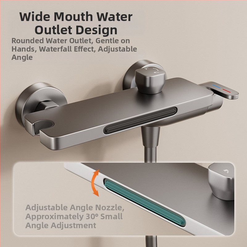 Смесител за вана (Стенен монтаж; Смесител за топла и студена вода; Керамичен клапан; Частично меден материал; Модел HSQ176)