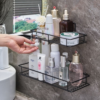 Ράφι αποθήκευσης τοίχου μπάνιου (Σίδηρος, φορτίο 8 κιλών, 1 επίπεδο, σκανδιναβικό στυλ, φινίρισμα με ψεκασμό)