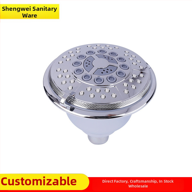 Ντουζ κεφαλή με εξοικονόμηση νερού, κορυφαίο ψεκασμό, ABS, στρογγυλό σχήμα, SW-3037, χρωμυωμένο