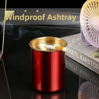 Nerūsējošā tērauda pepeljārs ar vāciņu – mājām un birojam, novērš pelnu izkliedi