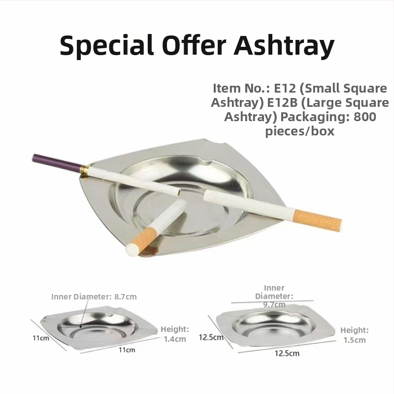 Nerūsējošā tērauda pepeljārs ar vāciņu – mājām un birojam, novērš pelnu izkliedi