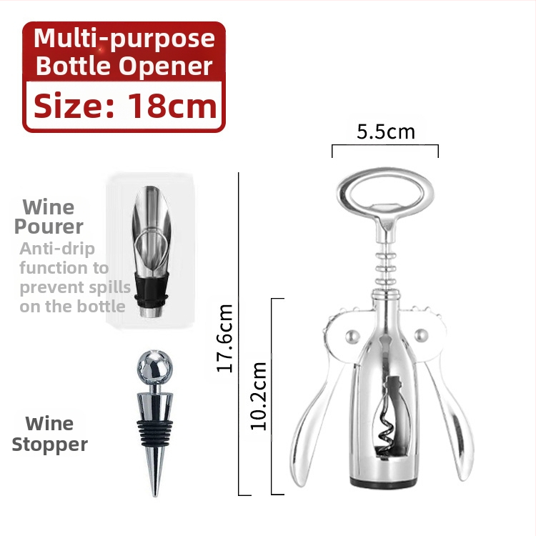 Üvegnyitó cink ötvözetből és rozsdamentes acélból, többfunkciós, modern minimális kialakítás, 2019-es kiadás