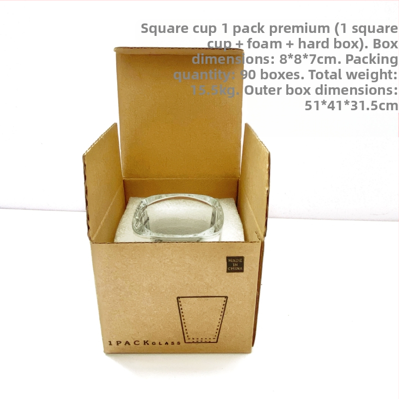 Γυάλινο ποτήρι εσπρέσο με παχύτερο πάτο, τετράγωνο σχήμα, με κλίμακα μέτρησης για ακριβή παρασκευή καφέ