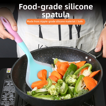 Leban spatulă de bucătărie din silicon — silicon alimentar, rezistent la temperaturi înalte, antiaderentă, anti-alunecare, protecție împotriva arsurilor