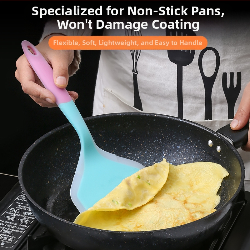 Leban силиконова кухненска шпатула — хранителен силикон, термоустойчива, нехлъзгаща се, защита от изгаряния