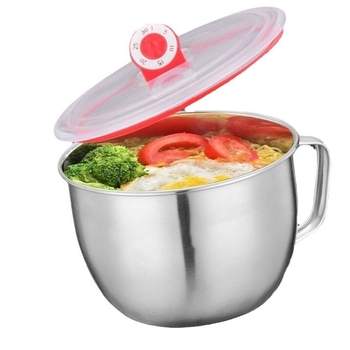 Μπολ νούντλ από ανοξείδωτο ατσάλι με καπάκι, συμβατό με μικροκύματα, κατάλληλο για ενήλικες, νέου κινεζικού στυλ