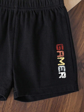 Детски летен двучастов комплект: Тениска с къс ръкав и къси панталони – унисекс; полиестер 95%+, кръгло деколте, меко обработване