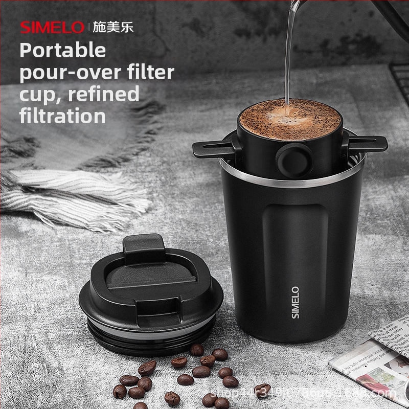SIMELO pour-over kávový filter z nehrdzavejúcej ocele, sklápateľný, 304, na domáce použitie