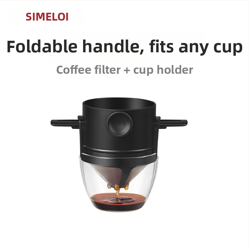 SIMELO pour-over kafijas filtrs no nerūsējošā tērauda 304, saliekams, mājas lietošanai