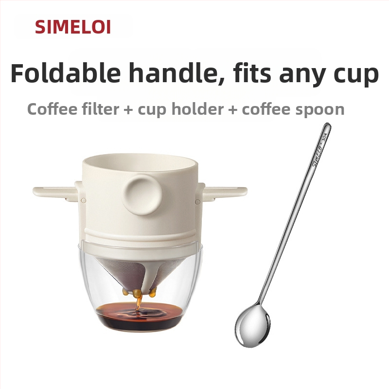 SIMELO pour-over kafijas filtrs no nerūsējošā tērauda 304, saliekams, mājas lietošanai