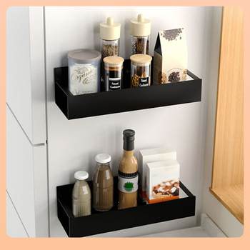 Επιτοίχιος μαγνητικός κάδος μπαχαρικών και οργανωτής πλευρικού ψυγείου, 1-επίπεδος, χωρίς οπές, εγκατάσταση με γάντζο, πολυχρηστική αποθήκευση για κουζίνα, υπνοδωμάτιο και μπάνιο