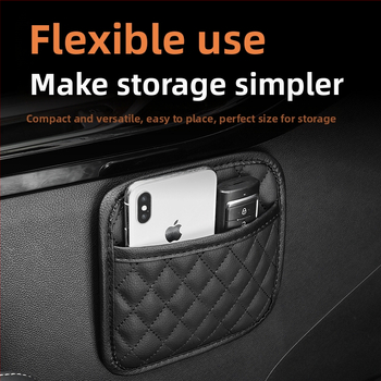 Δερμάτινη θήκη αποθήκευσης πίσω από το κάθισμα αυτοκινήτου — Προσαρμόσιμη, με κρεμάμενο τύπο τοποθέτησης, Διαθέσιμη εκτύπωση λογότυπου