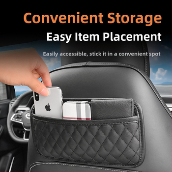 Δερμάτινη θήκη αποθήκευσης πίσω από το κάθισμα αυτοκινήτου — Προσαρμόσιμη, με κρεμάμενο τύπο τοποθέτησης, Διαθέσιμη εκτύπωση λογότυπου