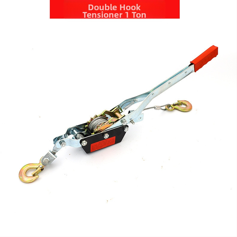 Напрегач за стоманено въже, ръчен, с двойни куки, капацитет 1–4 т, изработен от въглеродна стомана