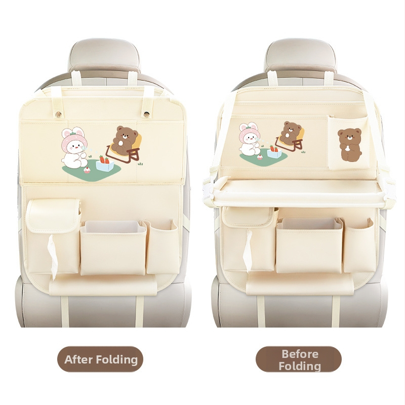 Τσάντα αποθήκευσης πίσω από το κάθισμα αυτοκινήτου - δερμάτινη, αδιάβροχη, προσαρμόσιμη, παγκόσμια συμβατότητα, εκτύπωση λογότυπου