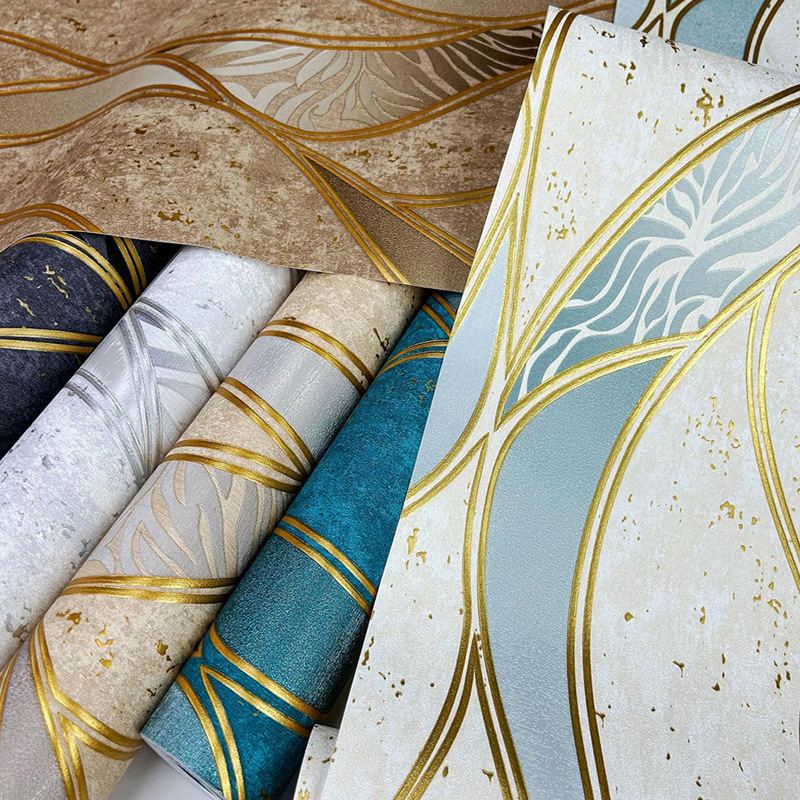 3D reljefinės PVC tapetai, Europos stiliaus bangų raštas svetainės fone