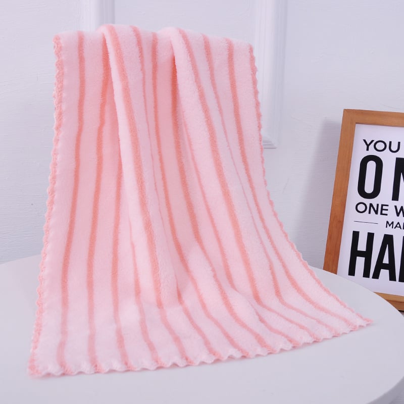 Korāla flīša sejas dvielis, 240 g, augsts-zems pūka raksts, drukāts logotips