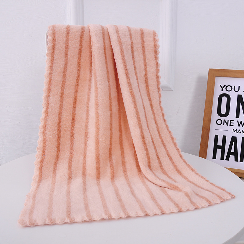 Korāla flīša sejas dvielis, 240 g, augsts-zems pūka raksts, drukāts logotips