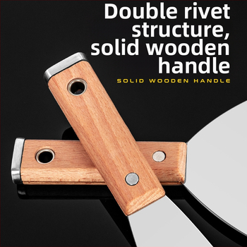 Шпакловъчен нож, японски стил, дебел лез от неръждаема стомана, дръжка от бук, тип плосък нож, за домашно декориране и почистване на пода