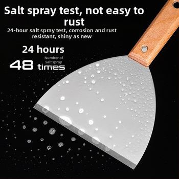 Шпакловъчен нож, японски стил, дебел лез от неръждаема стомана, дръжка от бук, тип плосък нож, за домашно декориране и почистване на пода