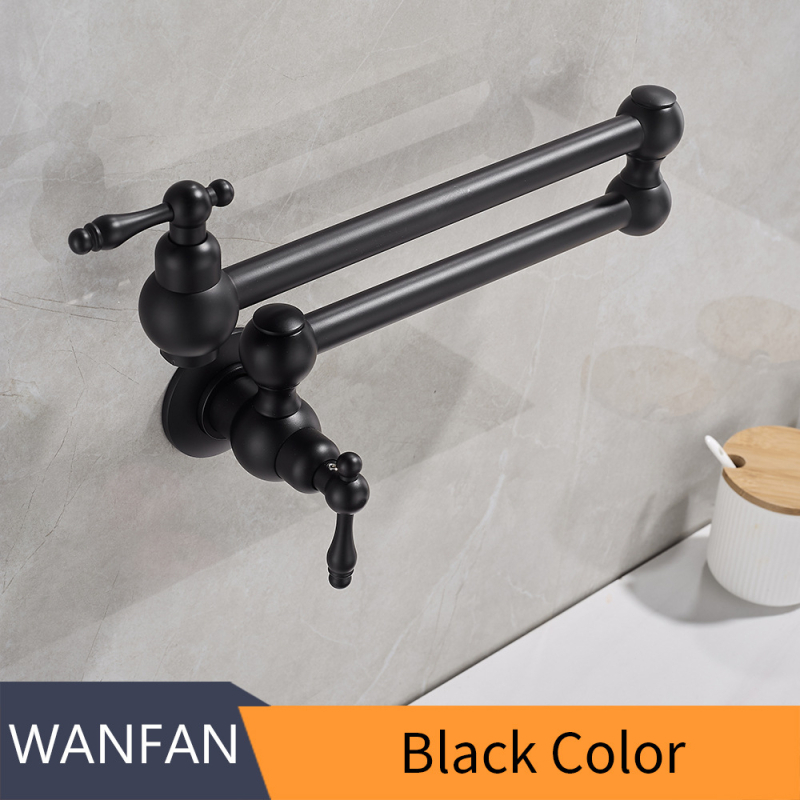 Robinet de bucătărie din cupru, montat pe perete, design pliabil, apă rece, rotație la 360°, cartuș ceramic, diametrul șeii ventilului 25 mm