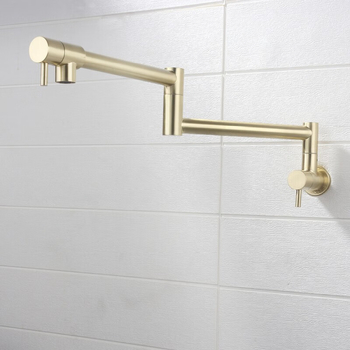 Robinet bucătărie încastratat în perete, oțel inoxidabil, rotativ cu deschidere dublă, montaj pe perete, cartuș ceramic, diametrul șa 1/2"