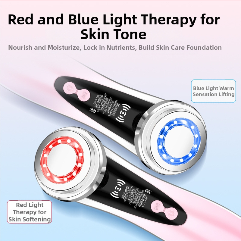 Namų naudojimo veido masažuoklis spalvotos šviesos terapija – valymas ir odos atjauninimas, nešiojamas, įmontuota 300–500 mAh baterija