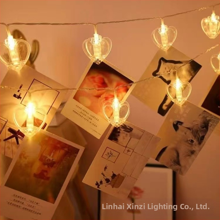 LED светлинна нишка със щипка, звездообразна, 10–40 светодиода, 3000K, IP65, батерийно захранване