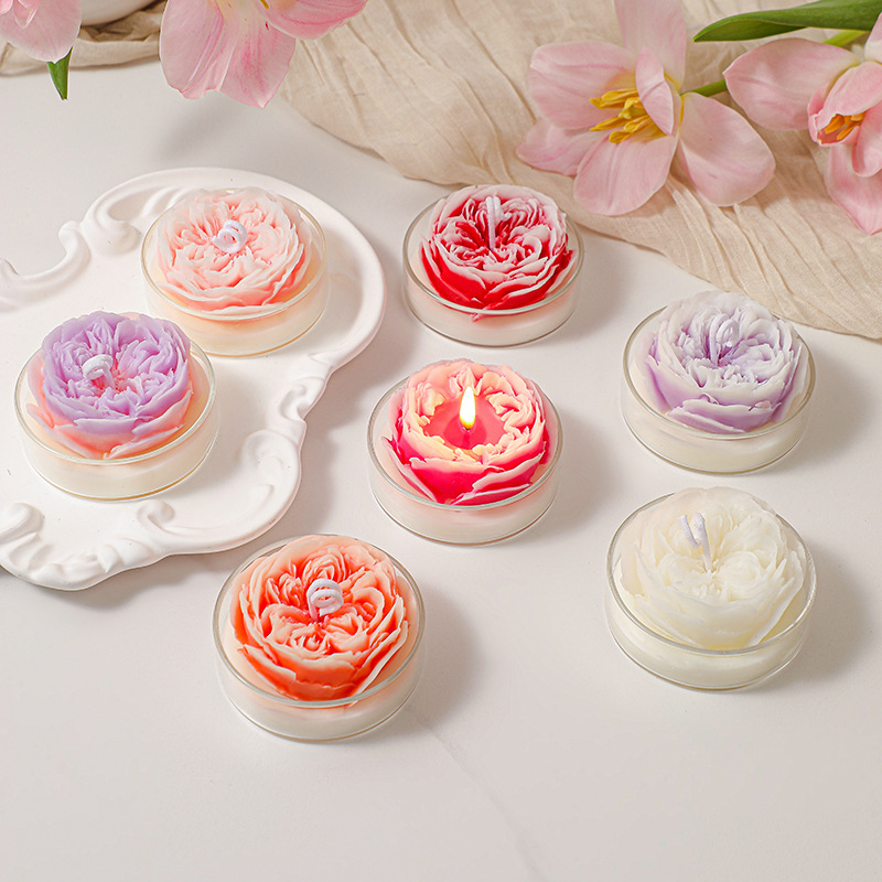 Modern gardener Aromatična svijeća u obliku cvijeta od smjese sojinog voska, ručna izrada, izlijevana