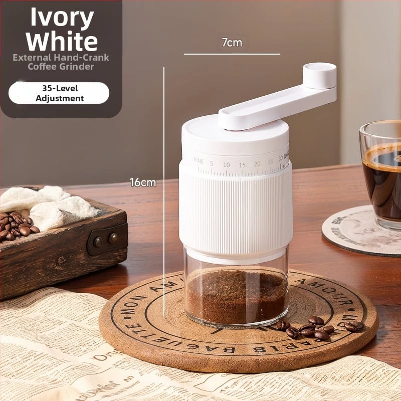 Χειροκίνητος μύλος καφέ για οικιακή χρήση – μοντέρνος μινιμαλιστικός σχεδιασμός, δυνατότητα προσαρμογής της επεξεργασίας κόκκων