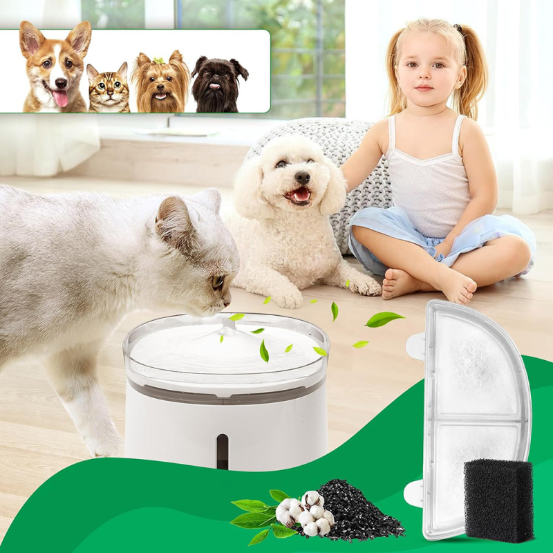 Bezvadu kaķu ūdens dozatora filtrs ar vairākiem filtriem ūdens attīrīšanai; materiāls: neaudums