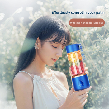 Φορητό επαναφορτιζόμενο κύπελλο αποχυμωτή με μοτέρ 50W, ενσωματωμένη μπαταρία 7.4V, 5+ λεπίδες, χωρητικότητα 400 ml, PC πλαστικό τροφίμων