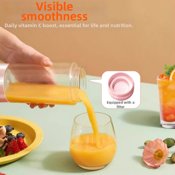 Φορητό επαναφορτιζόμενο κύπελλο αποχυμωτή με μοτέρ 50W, ενσωματωμένη μπαταρία 7.4V, 5+ λεπίδες, χωρητικότητα 400 ml, PC πλαστικό τροφίμων