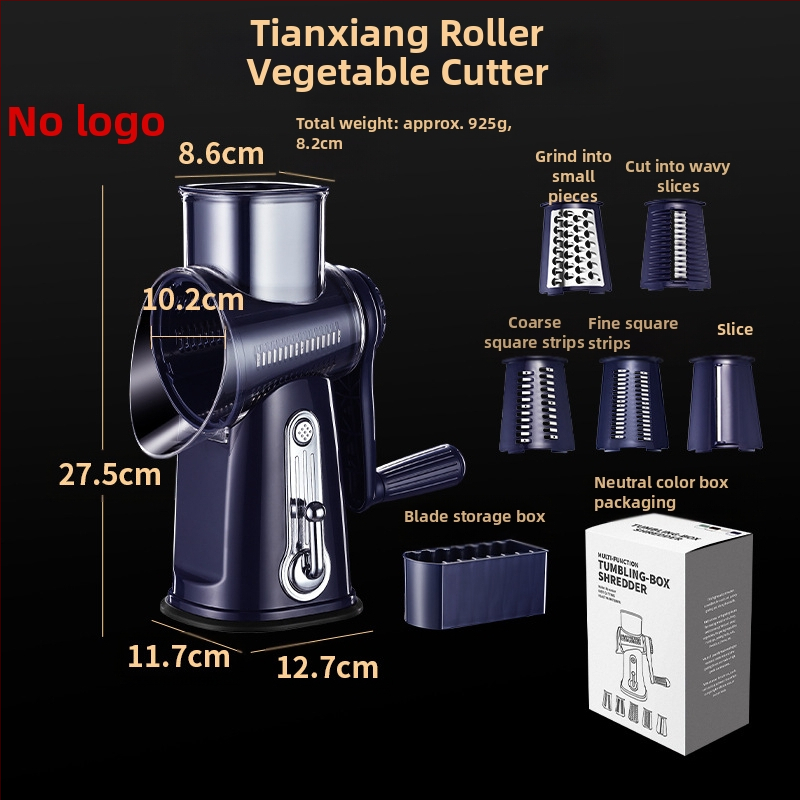 Πολυλειτουργικός χειροκίνητος κοπτήρας λαχανικών με δυνατότητες κοπής σε φέτες και τριψίματος (Υλικό: PC+ABS, 304/430 ανοξείδωτος χάλυβας, 420J2, PP; για οικιακή και επαγγελματική χρήση)