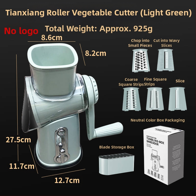 Πολυλειτουργικός χειροκίνητος κοπτήρας λαχανικών με δυνατότητες κοπής σε φέτες και τριψίματος (Υλικό: PC+ABS, 304/430 ανοξείδωτος χάλυβας, 420J2, PP; για οικιακή και επαγγελματική χρήση)