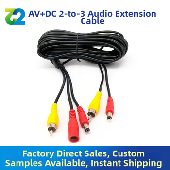 Αυτοκινήτου AV/DC καλώδιο επέκτασης ήχου με Lotus Head, 2→3, PVC περίβλημα, ROHS πιστοποιημένο