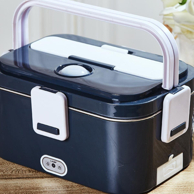 Електрическа кутия за обяд, домашна и автомобилна употреба, безводно нагряване, 1 л капацитет, 220V, 120W, вътрешен съд от неръждаема стомана