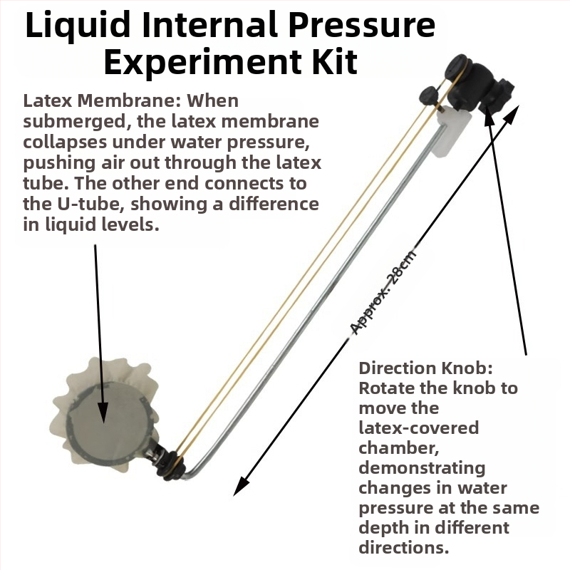 Учебни помагала: комплект за експеримент по вътрешното налягане на течности, прозрачен съд, за физика в средното училище, използване на закрито, метал-пластика